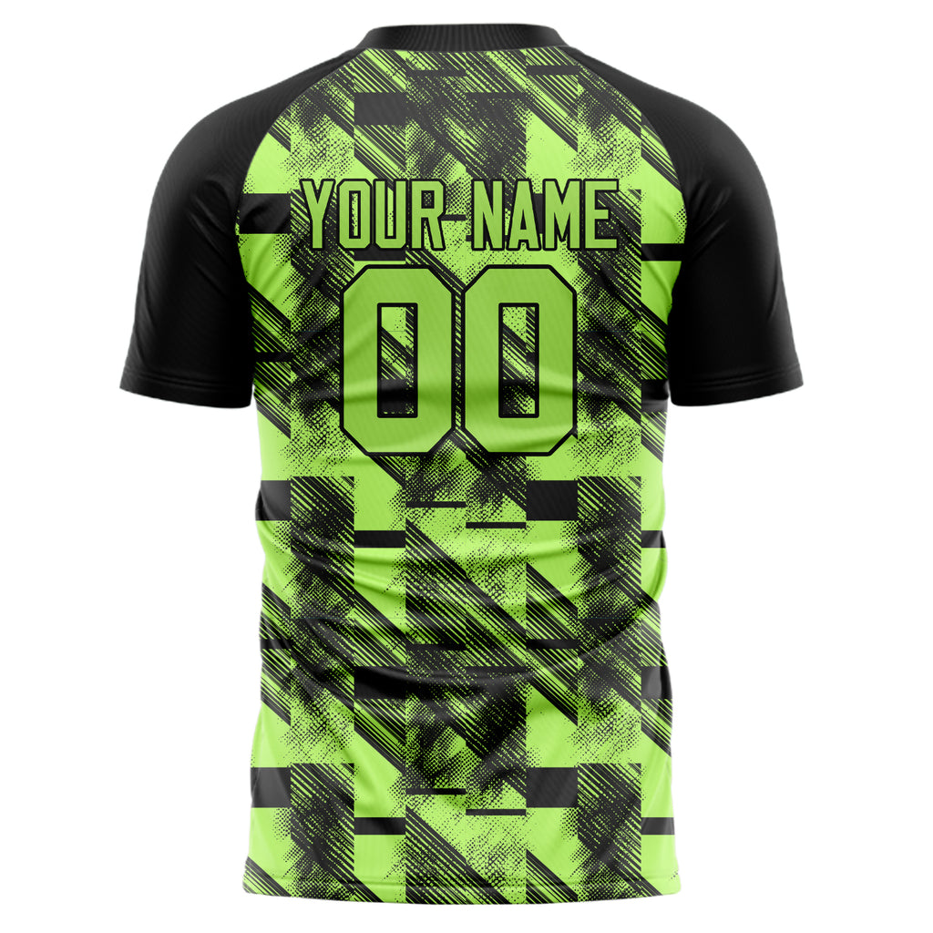 Personalized Green & Black Pattern Soccer Jersey