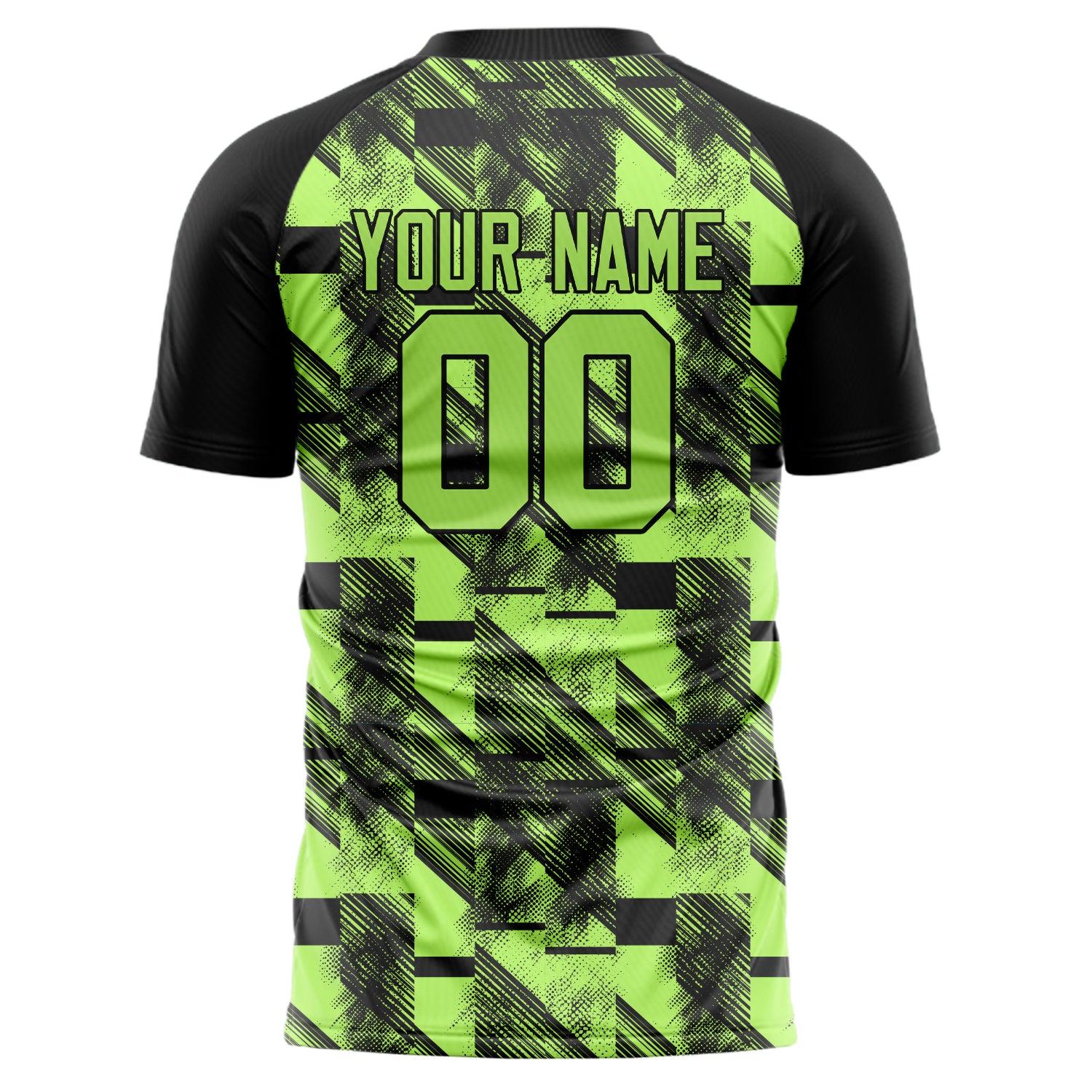 Personalized Green & Black Pattern Soccer Jersey