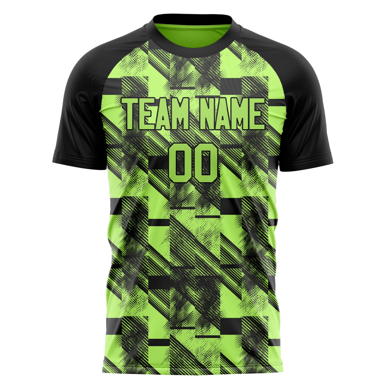 Personalized Green & Black Pattern Soccer Jersey