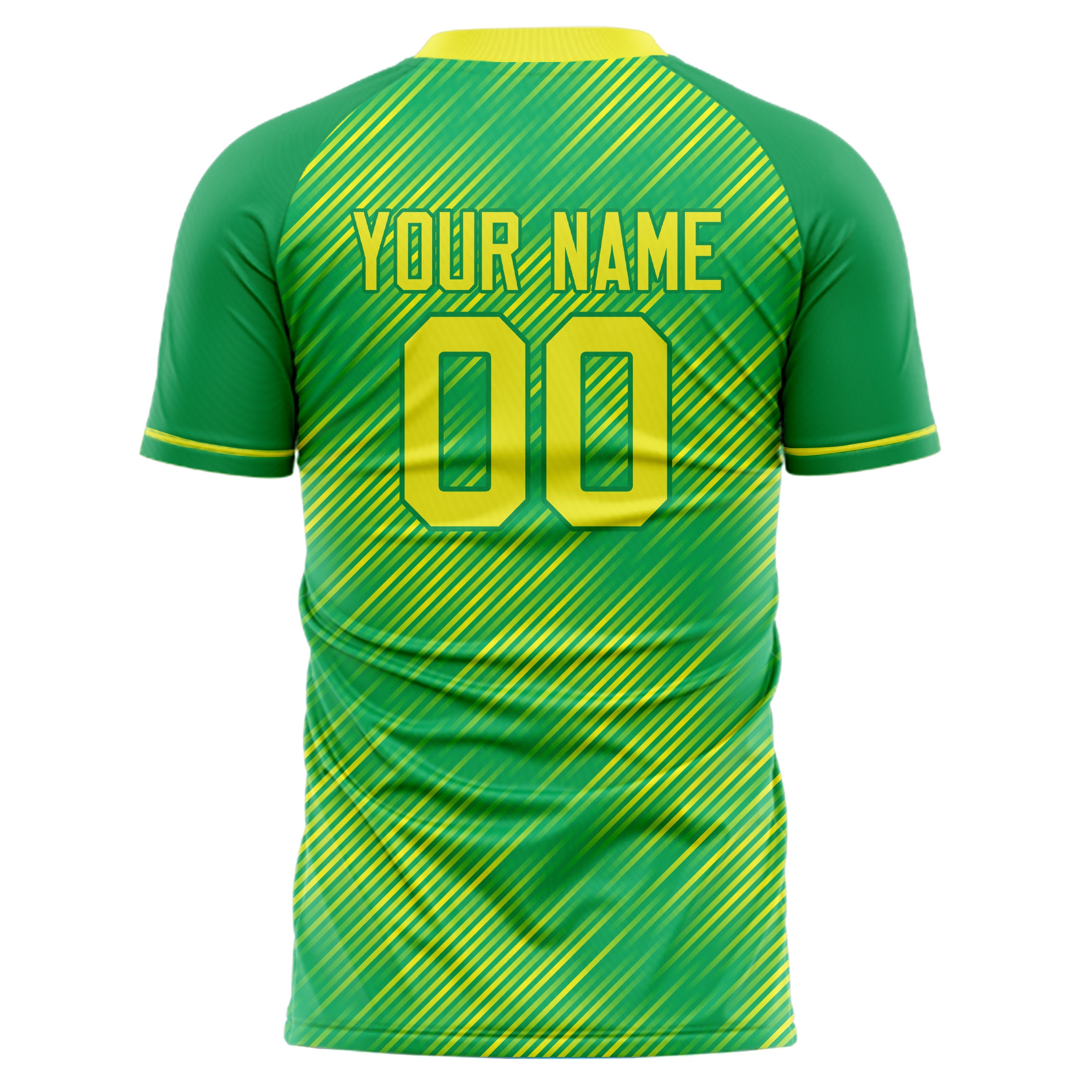 Personalized Green & Yellow Pattern Soccer Jersey