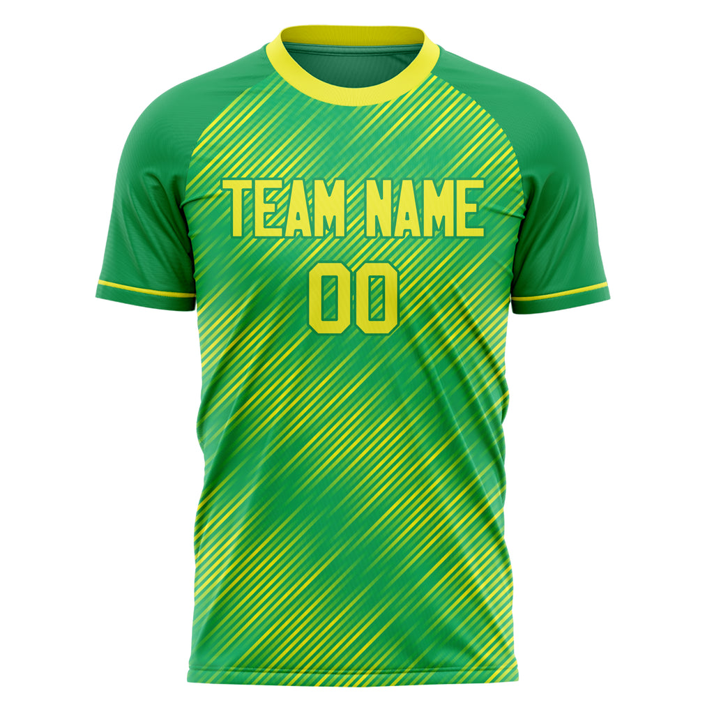 Personalized Green & Yellow Pattern Soccer Jersey