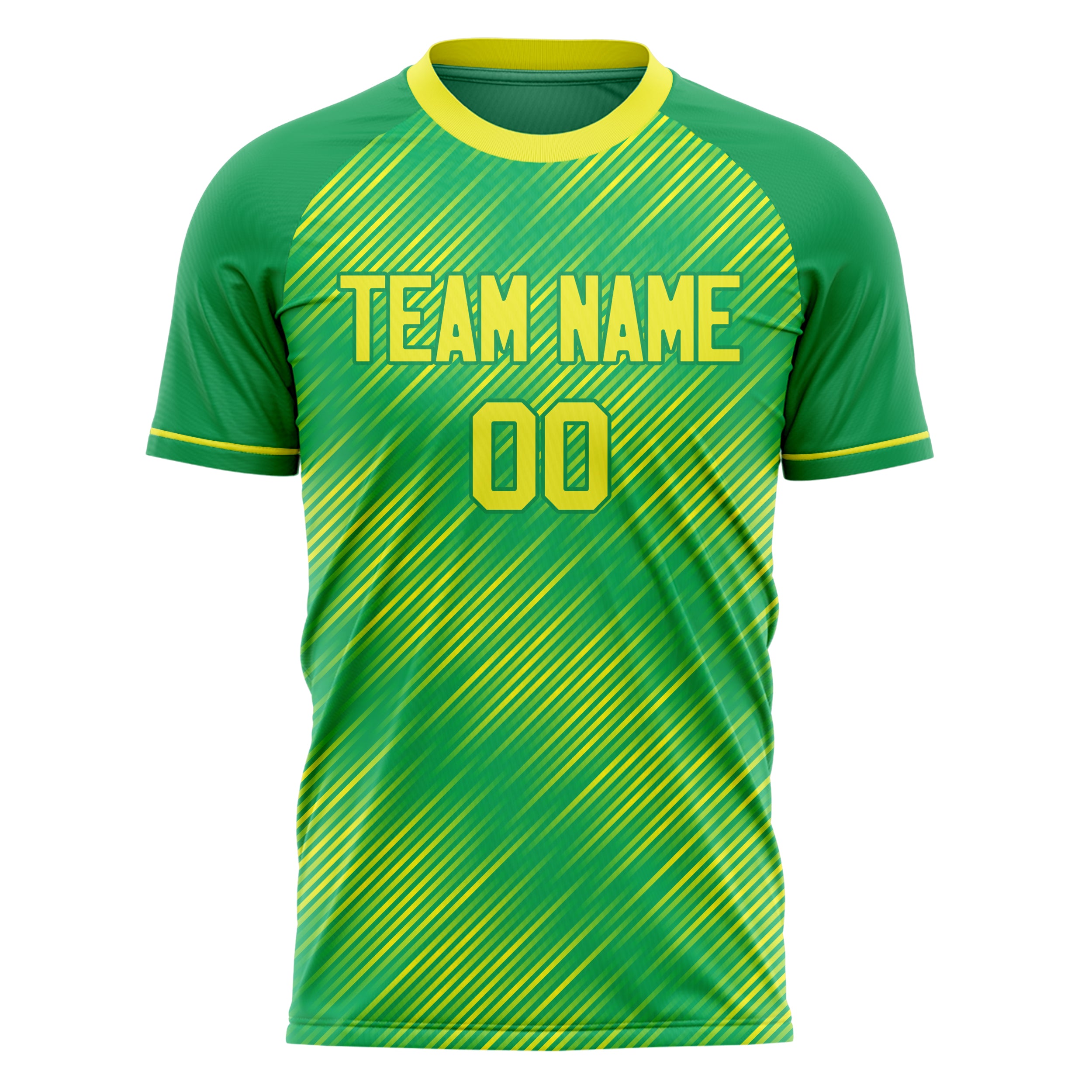 Personalized Green & Yellow Pattern Soccer Jersey