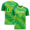 Personalized Green & Yellow Pattern Soccer Jersey