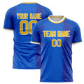 Personalized Blue & Gold Pattern Soccer Jersey