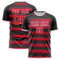 Personalized Black & Red Pattern Soccer Jersey