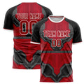 Personalized Red & Black Pattern Soccer Jersey