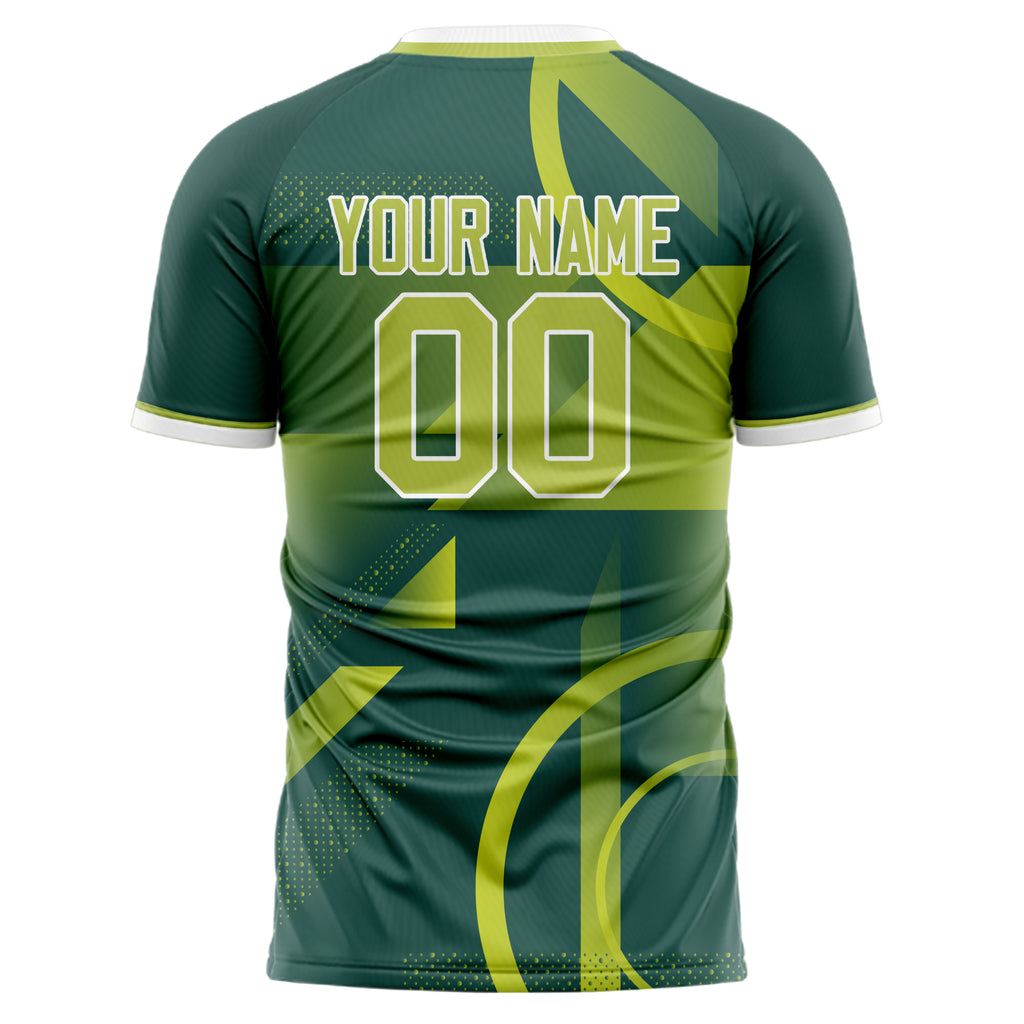 Personalized Green & White Pattern Soccer Jersey
