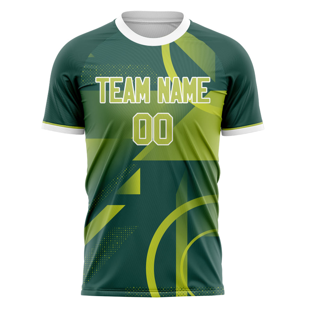 Personalized Green & White Pattern Soccer Jersey