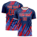 Personalized Navy & Red Pattern Soccer Jersey