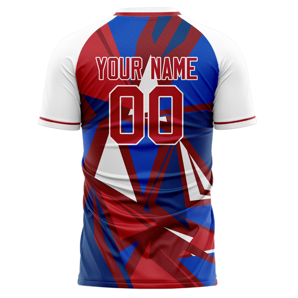 Personalized Red & White Pattern Soccer Jersey