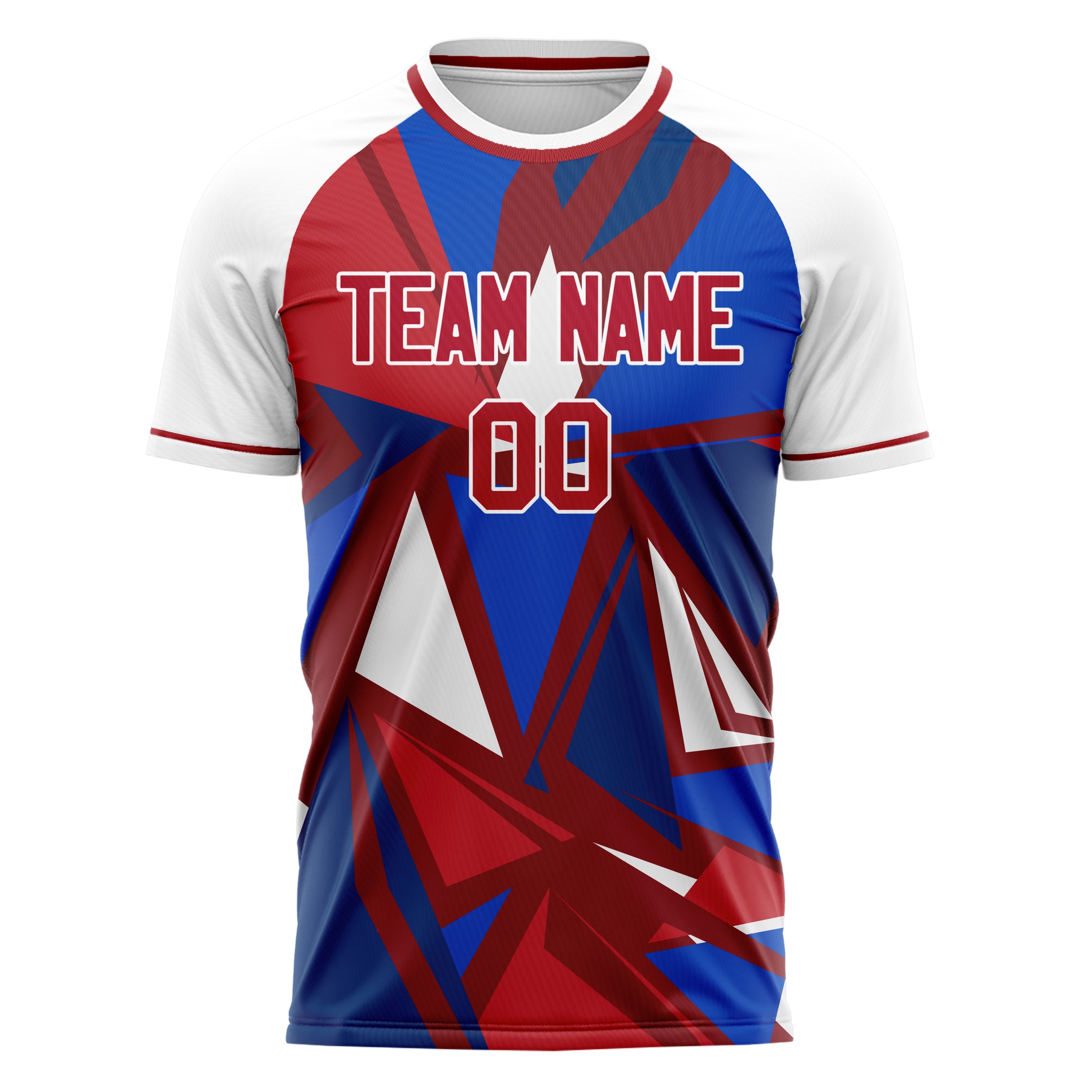 Personalized Red & White Pattern Soccer Jersey