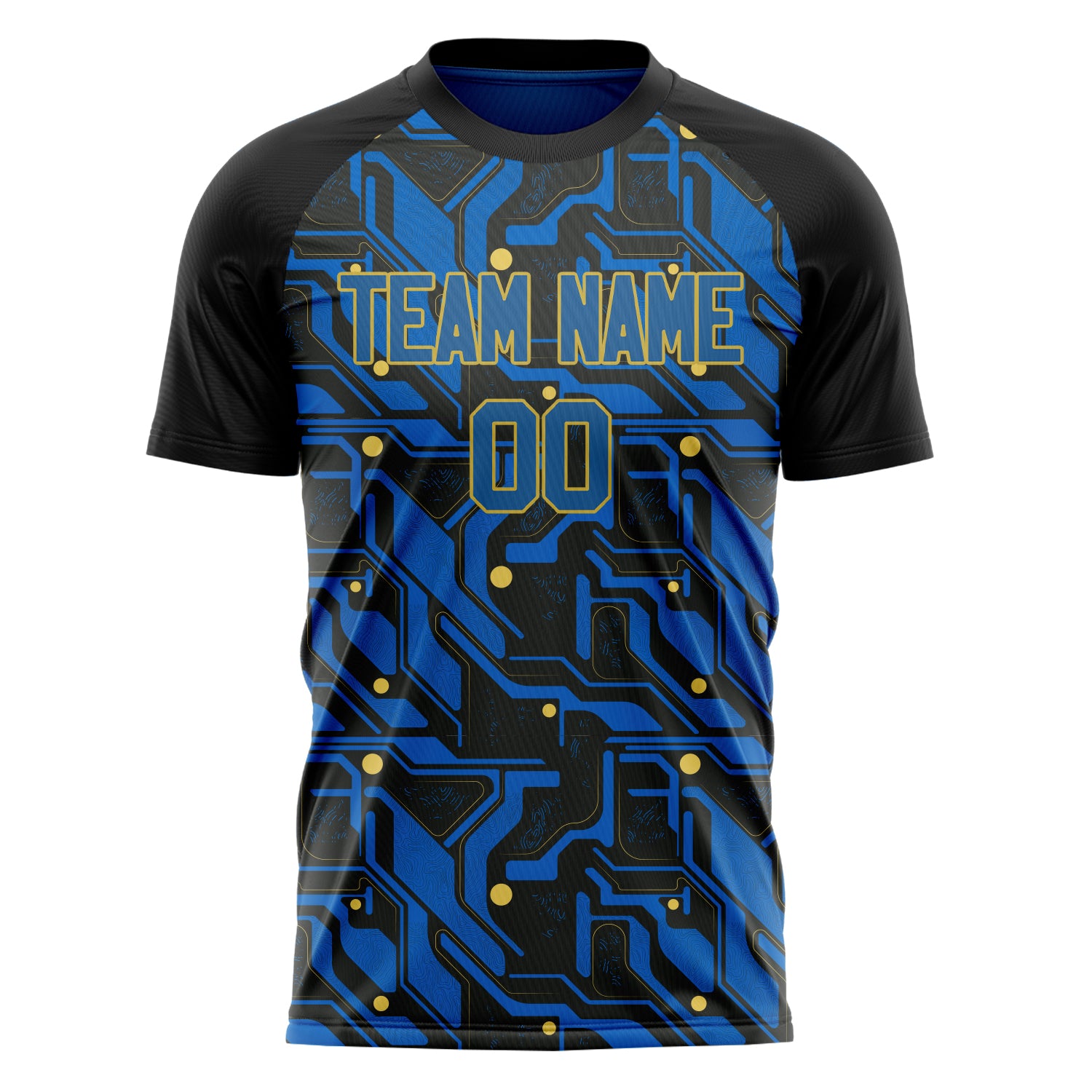 Personalized Royal & Black Pattern Soccer Jersey