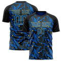 Personalized Royal & Black Pattern Soccer Jersey