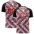 Personalized Red & Black Pattern Soccer Jersey