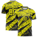 Personalized Yellow & Black Pattern Soccer Jersey