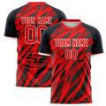 Personalized Red & Black Pattern Soccer Jersey