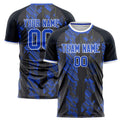 Personalized Black & Royal Pattern Soccer Jersey