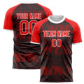 Personalized Red & Black Pattern Soccer Jersey