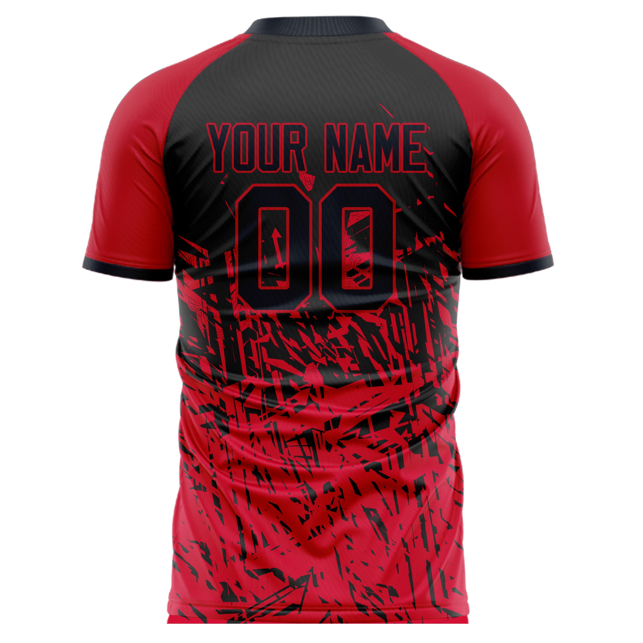 Personalized Red & Black Pattern Soccer Jersey