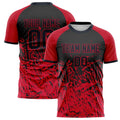 Personalized Red & Black Pattern Soccer Jersey
