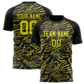 Personalized Yellow & Black Pattern Soccer Jersey