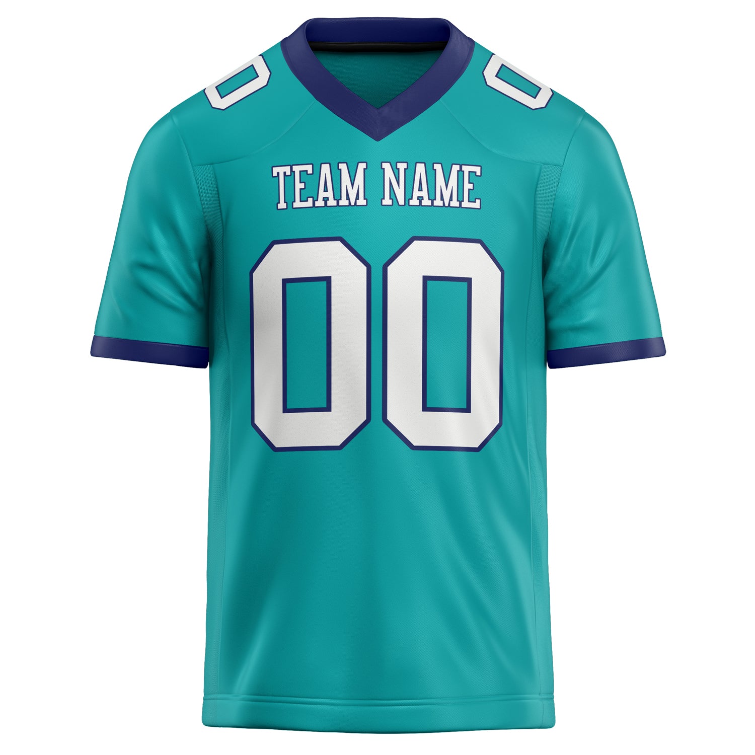 Personalized Aqua & White Solid Colour Football Jersey
