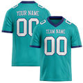 Personalized Aqua White Solid Colour Football Jersey FT02240730AQ001
