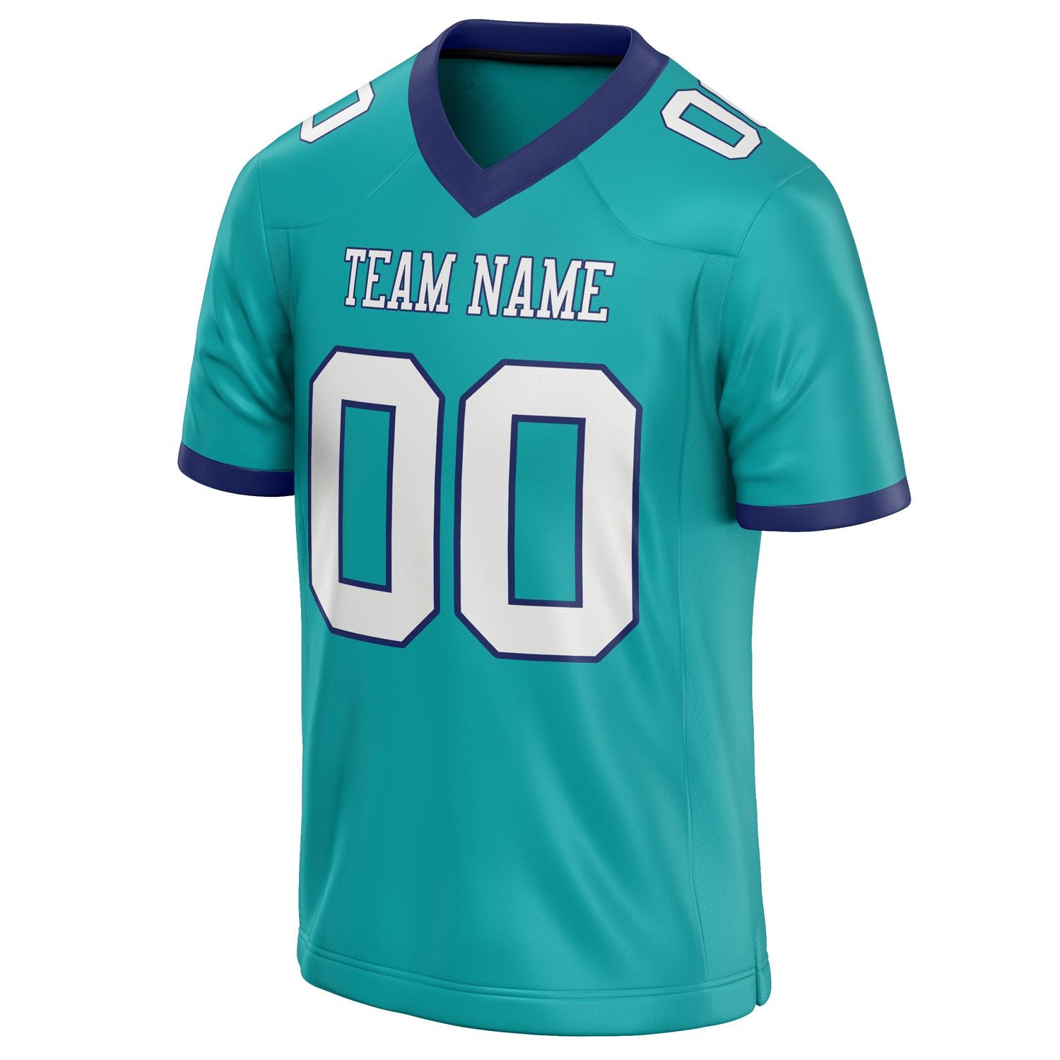 Personalized Aqua & White Solid Colour Football Jersey