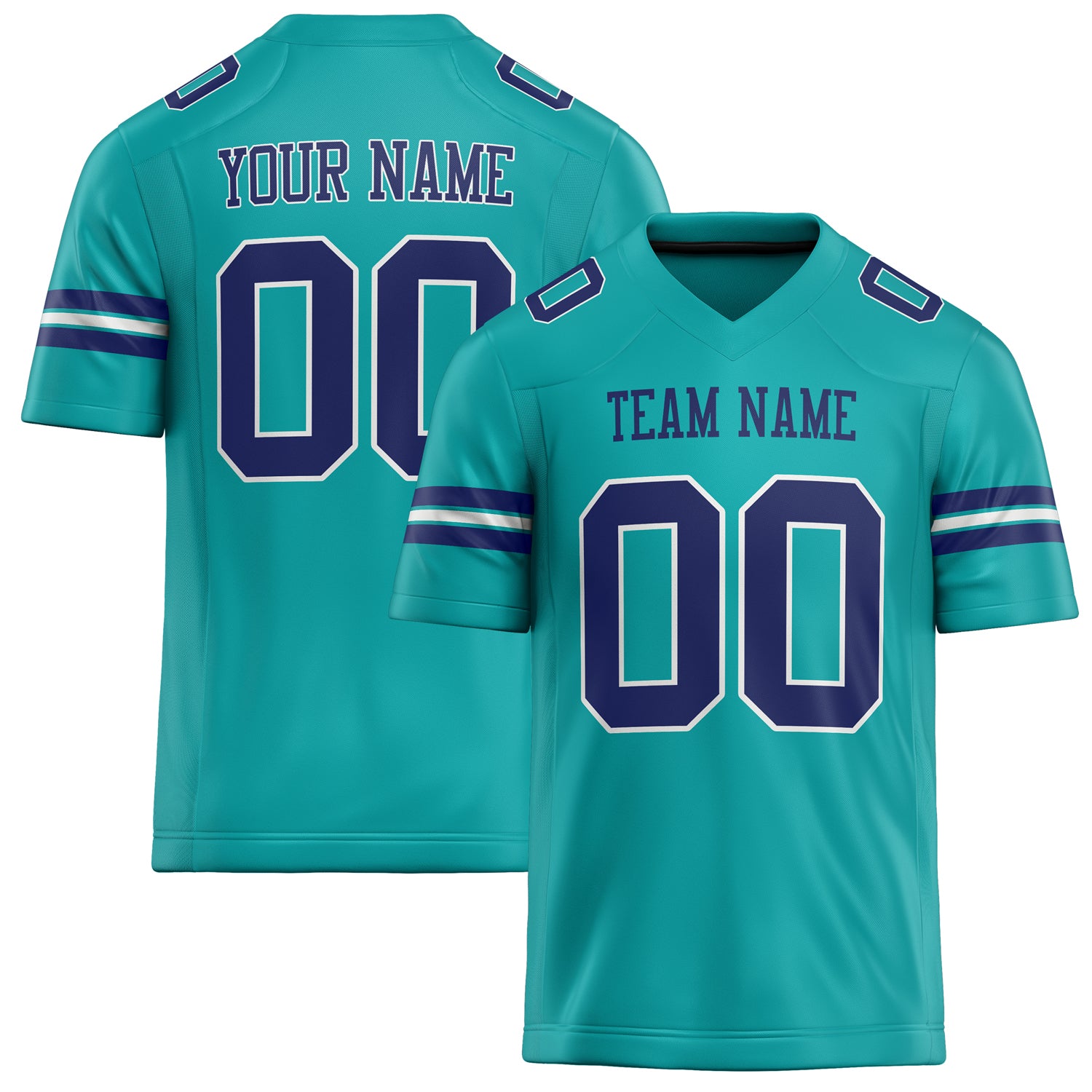 Personalized Aqua Purple Solid Colour Football Jersey FT02240730AQ002