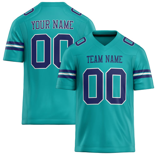Personalized Aqua Purple Solid Colour Football Jersey FT02240730AQ002
