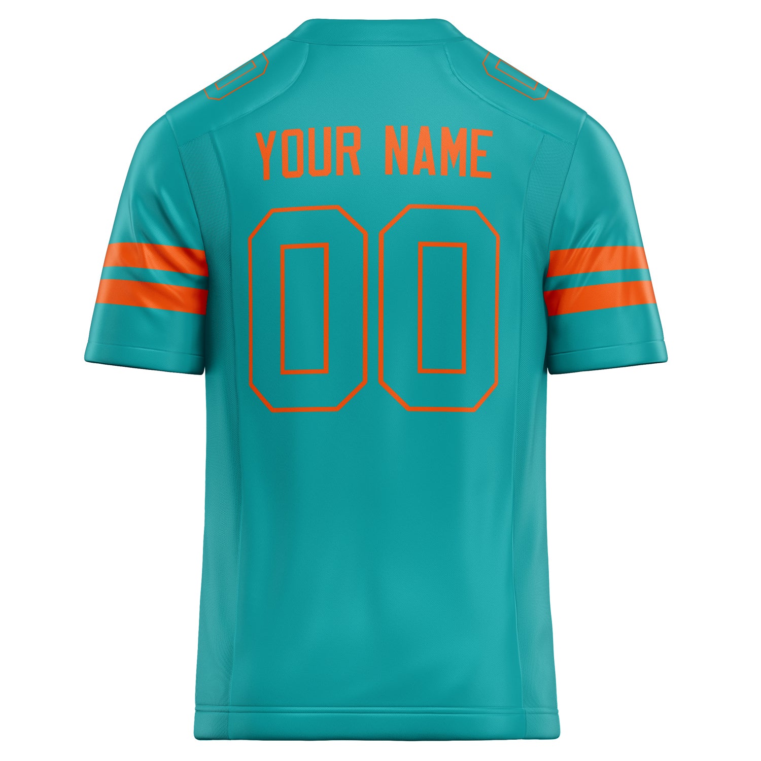 Personalized Aqua & Orange Solid Colour Football Jersey