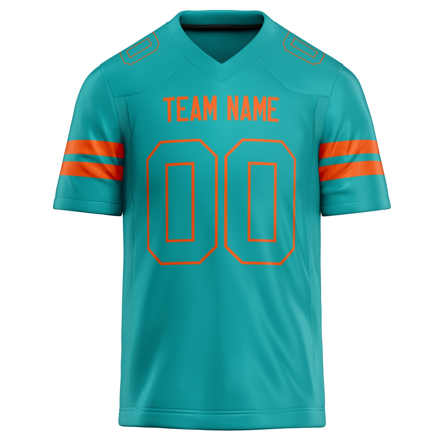 Personalized Aqua & Orange Solid Colour Football Jersey