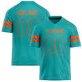 Personalized Aqua Orange Solid Colour Football Jersey FT02240730AQ003