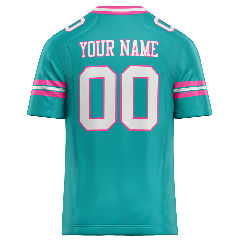 Personalized Aqua & White Solid Colour Football Jersey