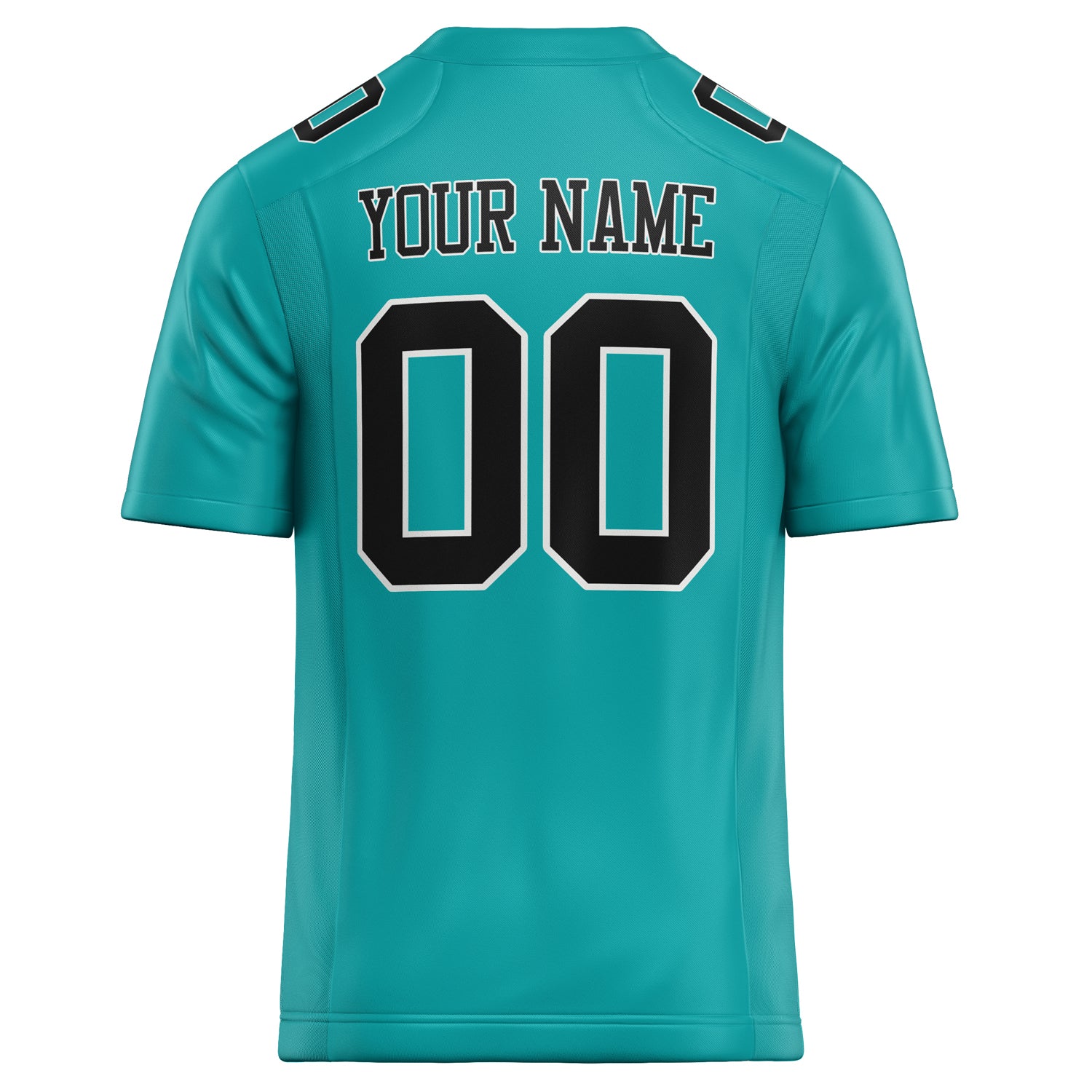 Personalized Aqua & Black Solid Colour Football Jersey