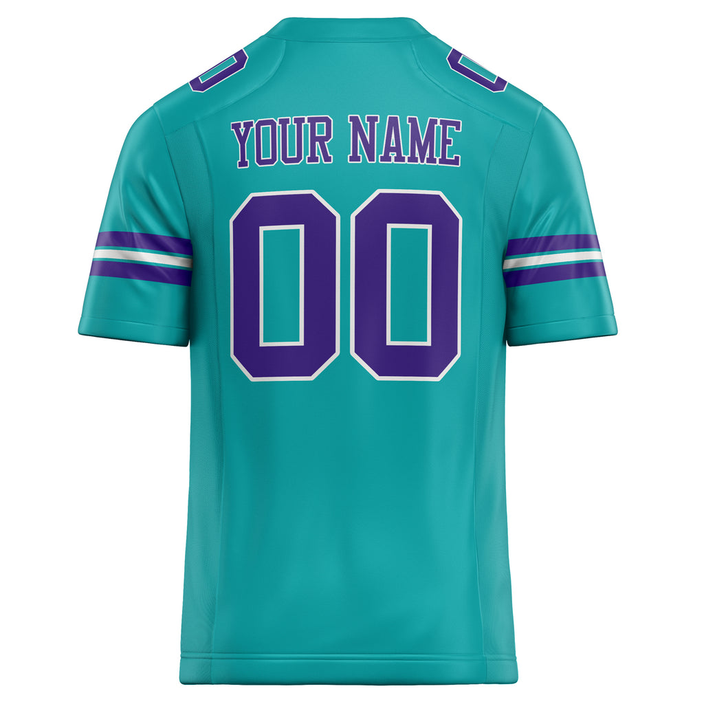 Personalized Aqua & Purple Solid Colour Football Jersey