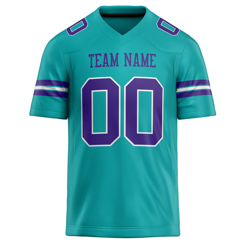 Personalized Aqua & Purple Solid Colour Football Jersey