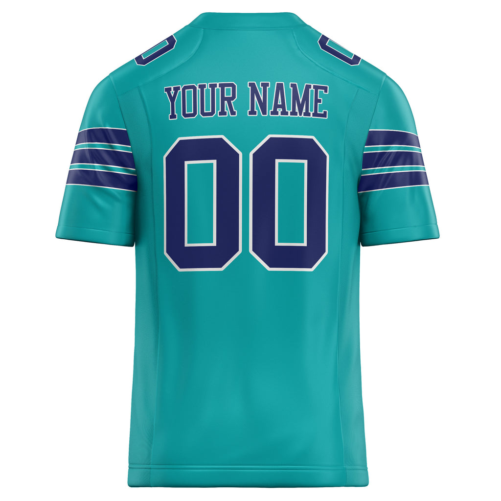 Personalized Aqua & navy Solid Colour Football Jersey