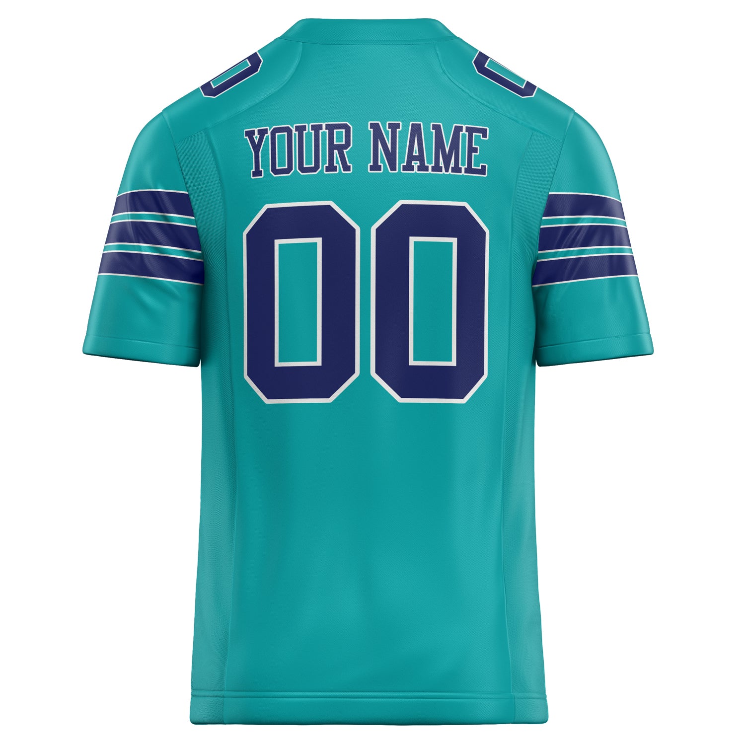 Personalized Aqua & navy Solid Colour Football Jersey