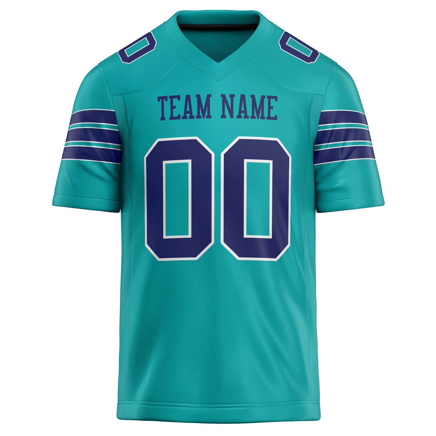 Personalized Aqua & navy Solid Colour Football Jersey