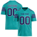 Personalized Aqua navy Solid Colour Football Jersey FT02240730AQ007