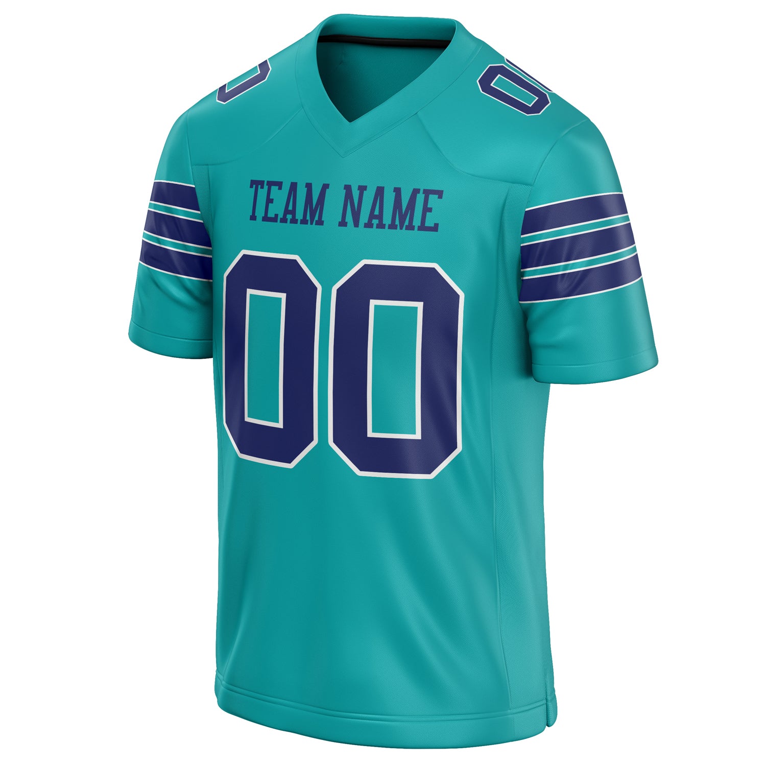 Personalized Aqua & navy Solid Colour Football Jersey