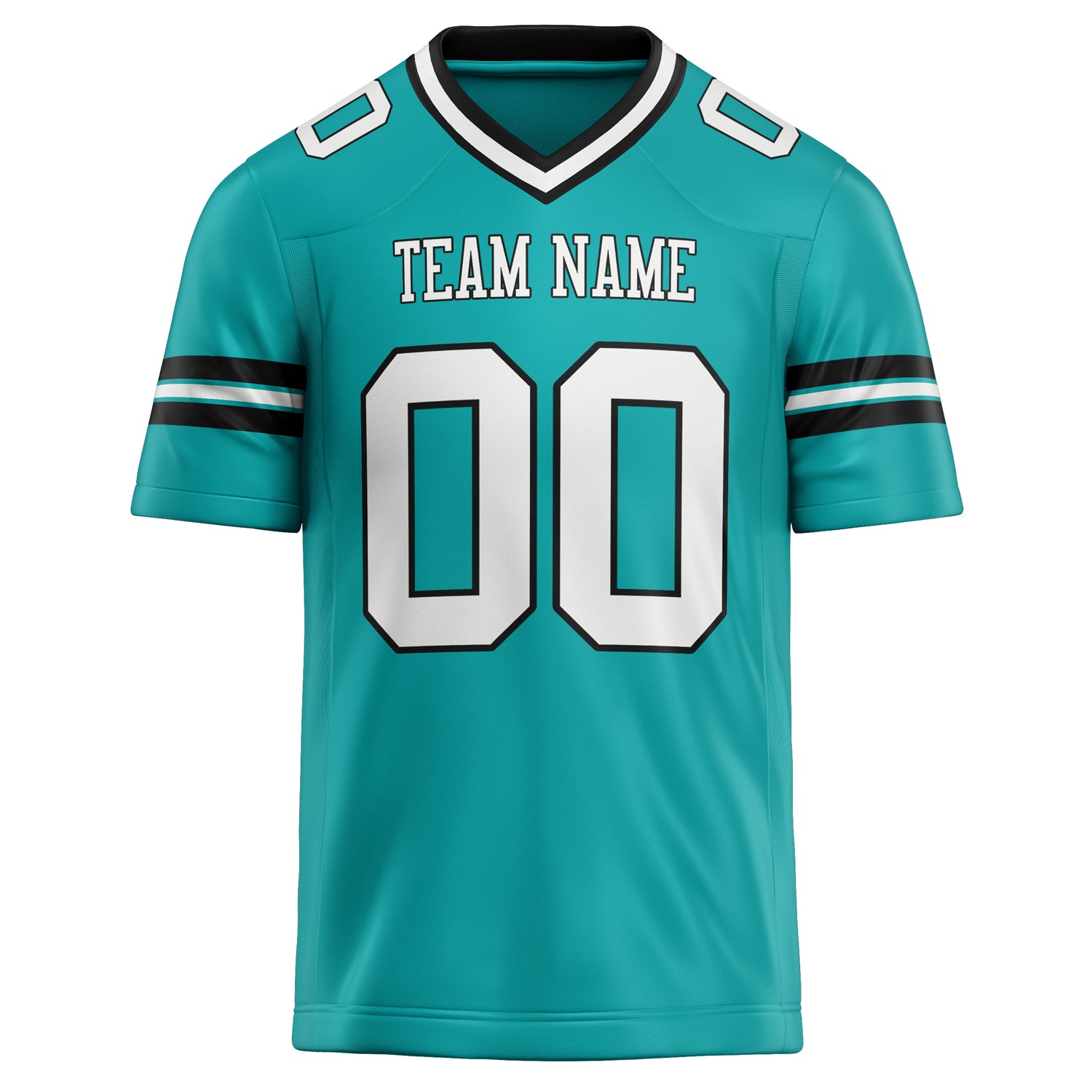 Personalized Aqua & White Solid Colour Football Jersey