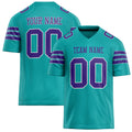 Personalized Aqua Purple Solid Colour Football Jersey FT02240730AQ009