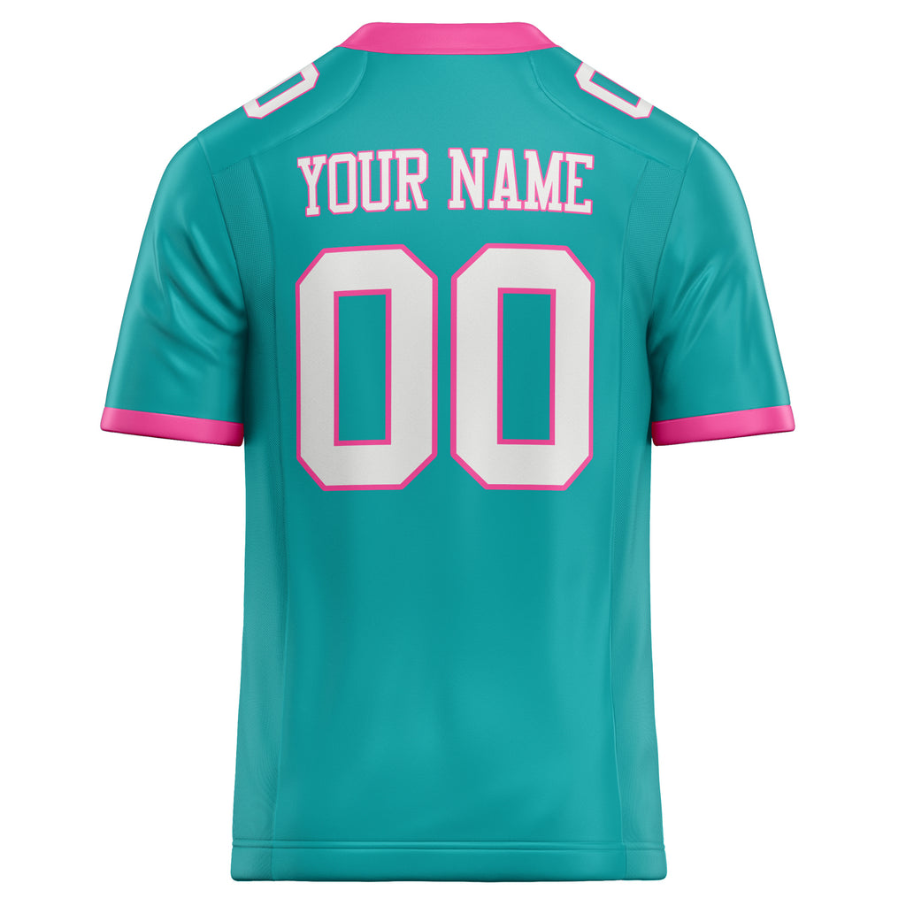 Personalized Aqua & White Solid Colour Football Jersey