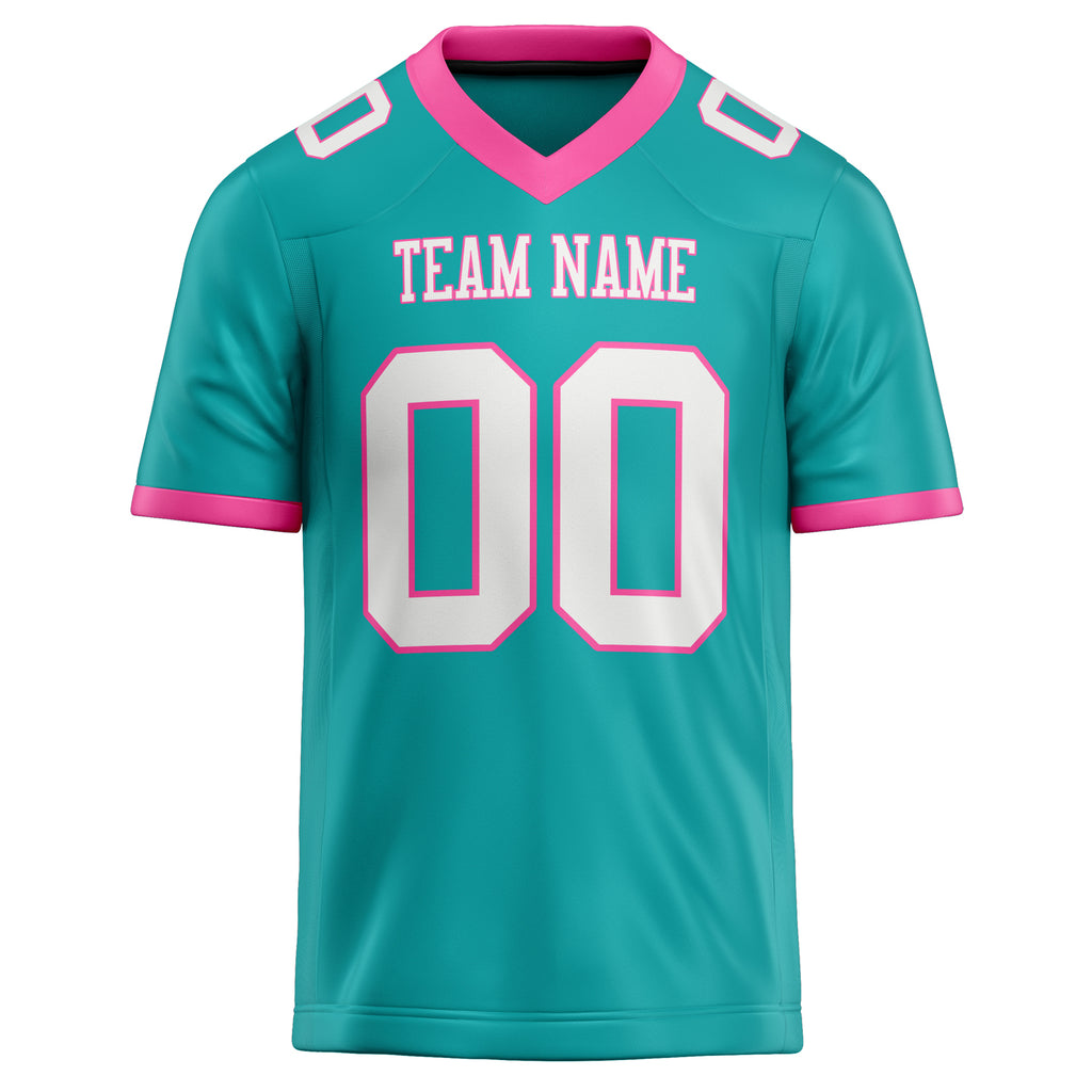 Personalized Aqua & White Solid Colour Football Jersey