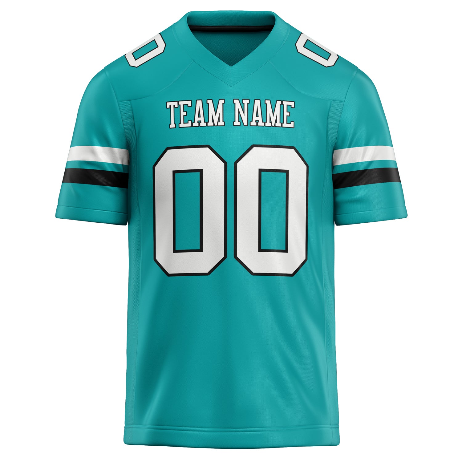 Personalized Aqua & White Solid Colour Football Jersey
