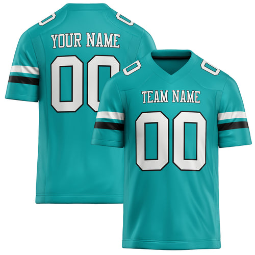 Personalized Aqua White Solid Colour Football Jersey FT02240730AQ011