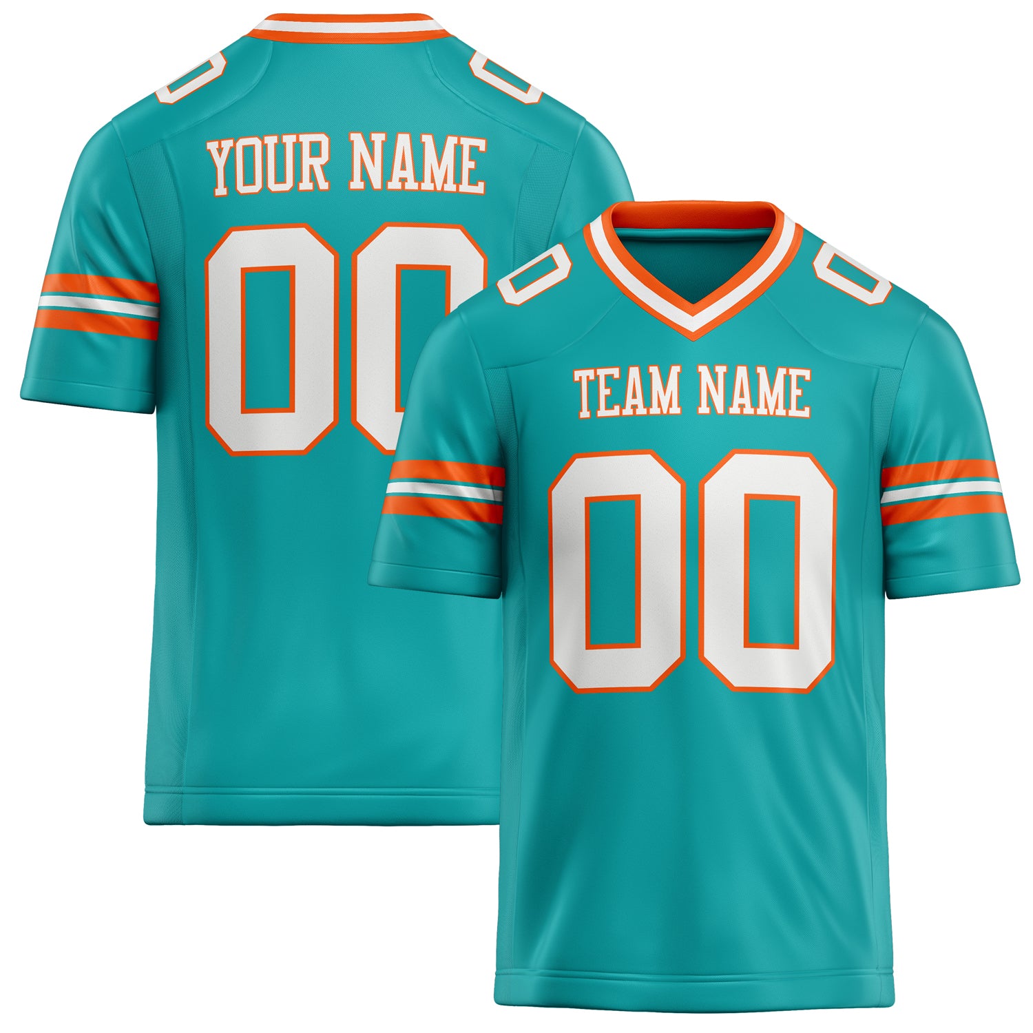 Personalized Aqua White Solid Colour Football Jersey FT02240730AQ012