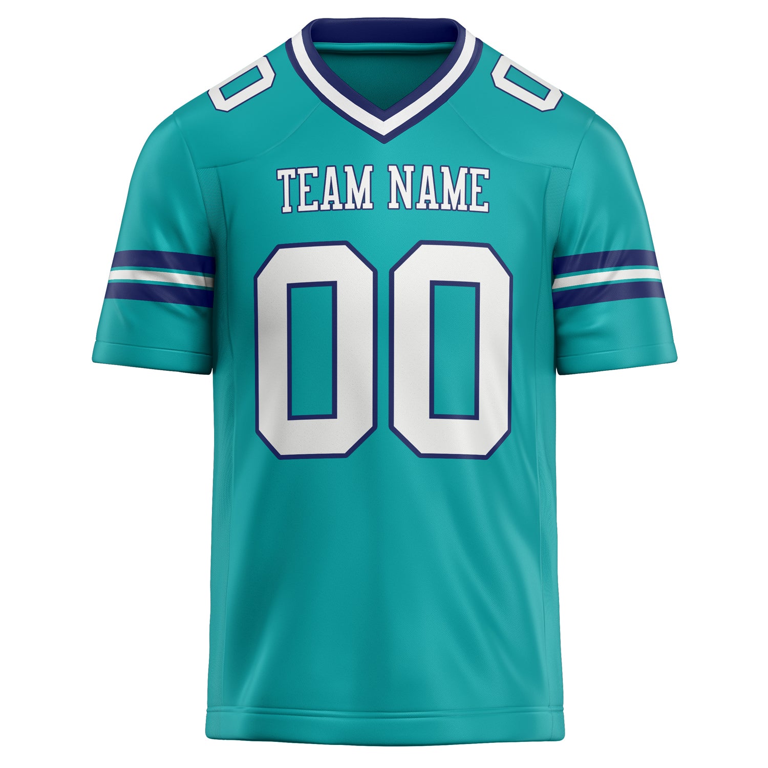 Personalized Aqua & White Solid Colour Football Jersey